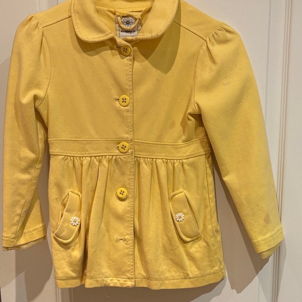 Gymboree Yellow Kids Raincoat with Floral Buttons